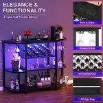 4-Tier Metal Coffee Bar Cabinet with LED Light