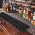 10 Pack Black Rubber Bar Mats for Bartending