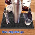 10 Pack Black Rubber Bar Mats for Bartending
