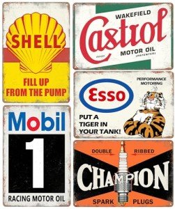 Vintage Metal Signs for Man Cave Decor (5pcs)