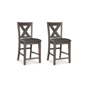 Caitbrook Rustic Counter Height Barstools, Set of 2