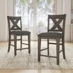 Caitbrook Rustic Counter Height Barstools, Set of 2