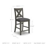 Caitbrook Rustic Counter Height Barstools, Set of 2