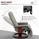Faux Leather Swivel Recliner Lounge Chair, Gray