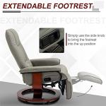 Faux Leather Swivel Recliner Lounge Chair, Gray
