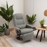 Faux Leather Swivel Recliner Lounge Chair, Gray