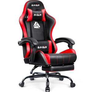 N-GEN Gaming Chair with Footrest and Lumbar Support