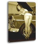 Pinup Girl Garage Metal Sign for Man Cave