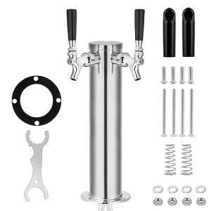 Dual Faucet Draft Beer Tower Dispenser Kit