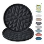 Silicone Drink Coasters - 2 Pack, Black