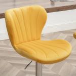 Yellow Velvet Swivel Barstools, Set of 2