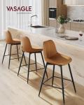 Set of 2 Caramel Bar Stools with Backs