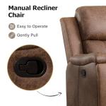 CANMOV Nut Brown Leather Recliner Chair with Cup Holders