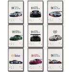 9-Piece Racing Car Posters for Man Cave