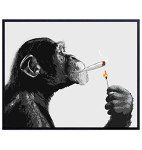 Smoking Chimp Poster - Fun Stoner Decor
