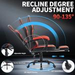 Ergonomic Gaming Chair with Footrest - Black/Red