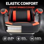 Ergonomic Gaming Chair with Footrest - Black/Red