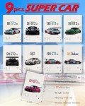 9-Piece Racing Car Posters for Man Cave