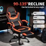Ergonomic Gaming Chair with Footrest - Black/Red