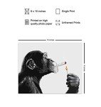 Smoking Chimp Poster - Fun Stoner Decor