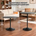 Adjustable Height Round Bar Table in Black