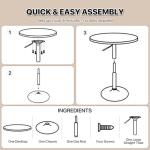 Adjustable Height Round Bar Table in Black