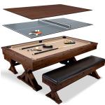 7' Multi Game Pool Table with Dining Top