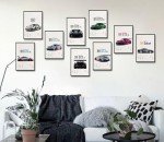 9-Piece Racing Car Posters for Man Cave