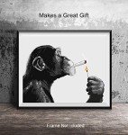 Smoking Chimp Poster - Fun Stoner Decor