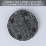 Natural Black Marble Round Coaster Set, 4-Pack