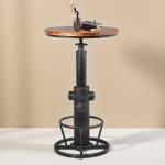 Height Adjustable Industrial Pub Table with Swivel Top