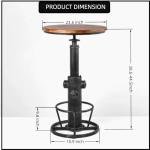Height Adjustable Industrial Pub Table with Swivel Top