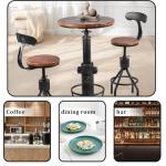 Height Adjustable Industrial Pub Table with Swivel Top