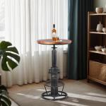 Height Adjustable Industrial Pub Table with Swivel Top