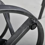 Height Adjustable Industrial Pub Table with Swivel Top
