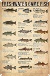 Vintage Fishing Gamefish Tin Sign for Man Cave