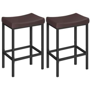 Set of 2 Saddle Bar Chairs for Man Cave