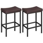 Set of 2 Saddle Bar Chairs for Man Cave