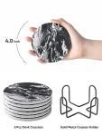 Absorbent Black Marble Drink Coaster Set of 6