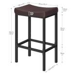 Set of 2 Saddle Bar Chairs for Man Cave