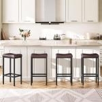 Set of 2 Saddle Bar Chairs for Man Cave