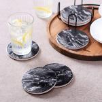 Absorbent Black Marble Drink Coaster Set of 6