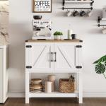 Sleek White Console Table with Storage Cabinets