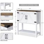 Sleek White Console Table with Storage Cabinets