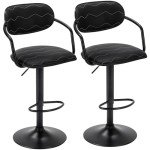 VECELO Adjustable Swivel Bar Stools Set of 2