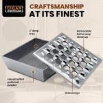 Silver Square Grid Cigar Ashtray with Lid