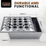 Silver Square Grid Cigar Ashtray with Lid