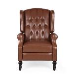 Tufted Recliner in Cognac and Dark Brown