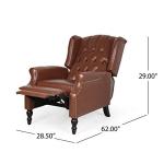 Tufted Recliner in Cognac and Dark Brown