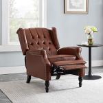 Tufted Recliner in Cognac and Dark Brown